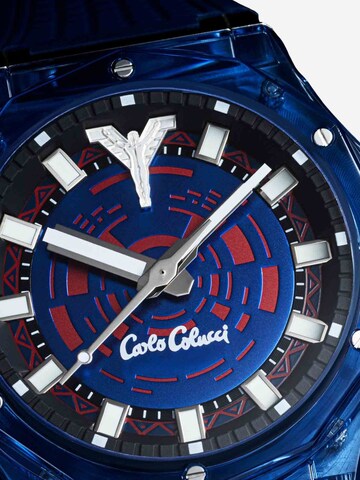 Carlo Colucci Analoguhr in Blau