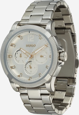 HUGO Zegarek analogowy w kolorze srebrny: przód