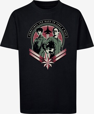 ABSOLUTE CULT Shirt 'Captain Marvel - Take A Risk' in Black: front