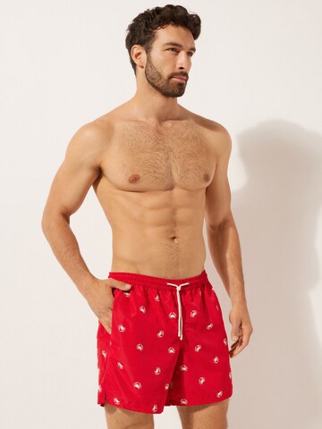 CALZEDONIA Regular Board Shorts in Red