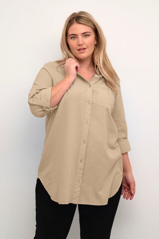 Tunica 'Nana' di KAFFE CURVE in beige: frontale