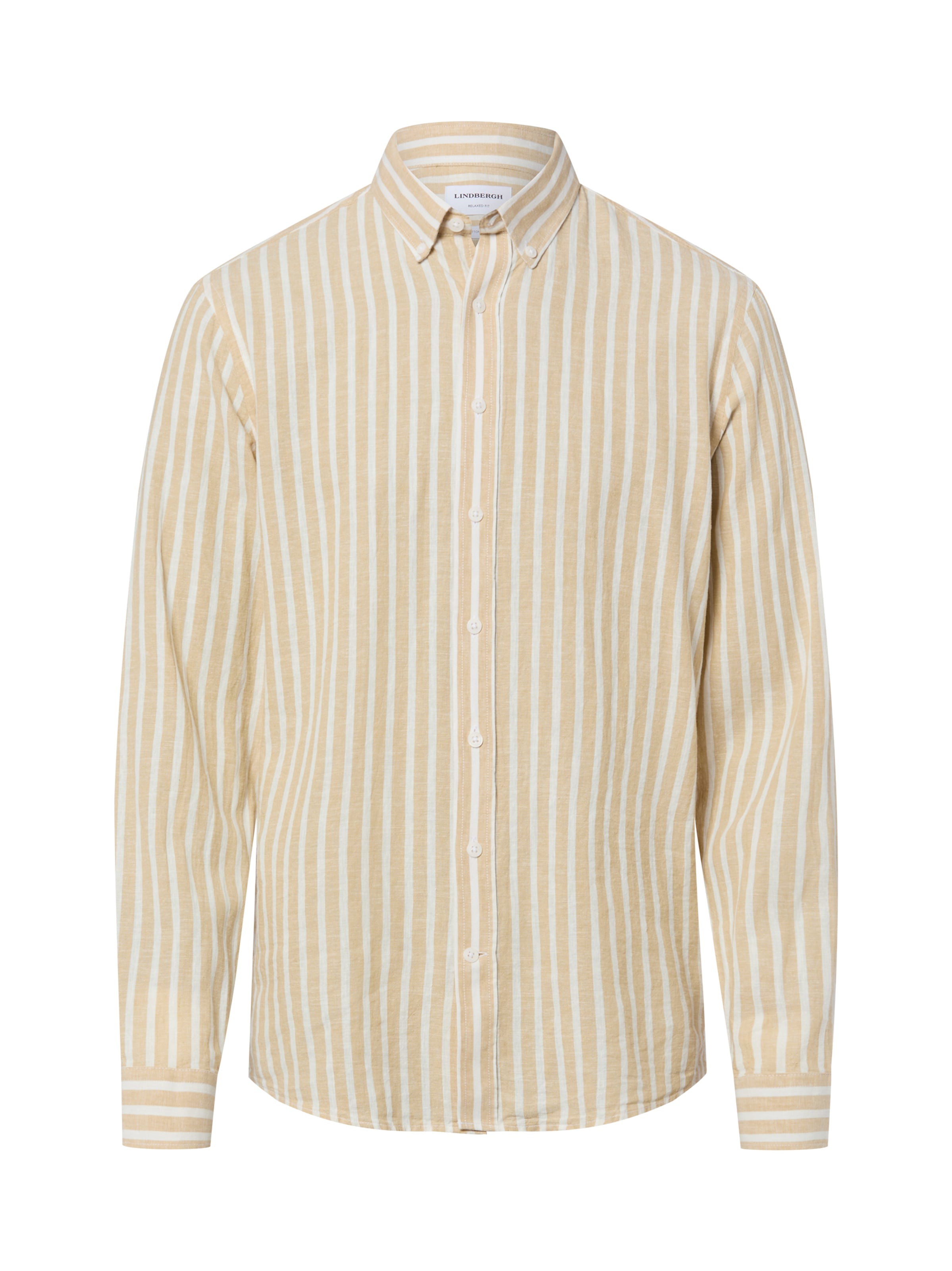 Lindbergh Regular fit Button Up Shirt in Beige: front