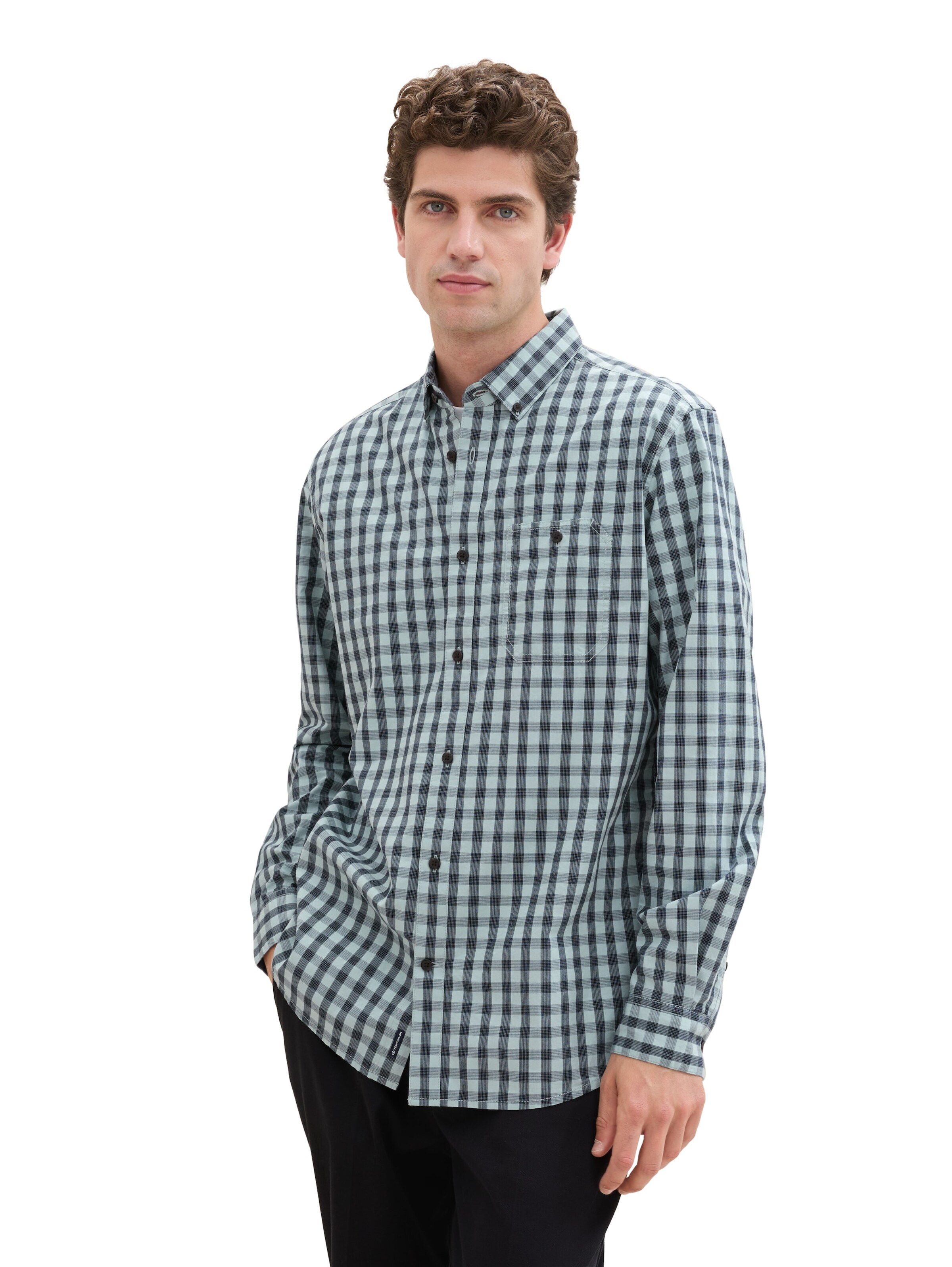 TOM TAILOR Regular Fit Hemd in Grün: Vorderseite