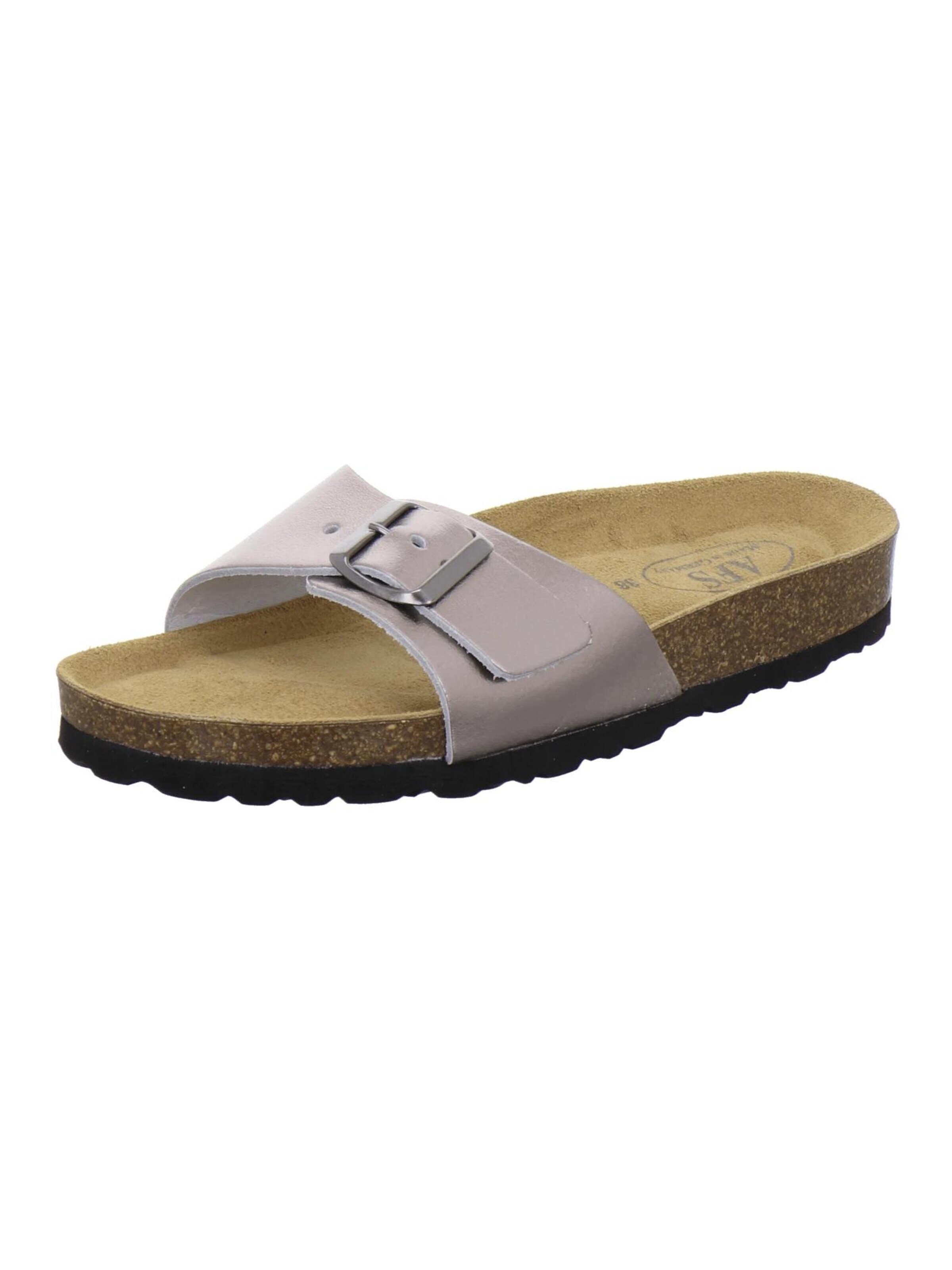 Zoccoletto 'Pantoletten Damen Einschnaller metallic' di AFS-Schuhe in argento: frontale