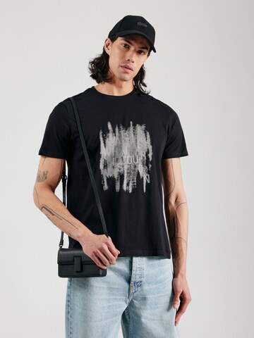 QS T-Shirt in Schwarz: Vorderseite