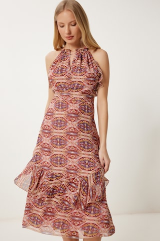 Happiness İstanbul Šaty - Ružová: predná strana