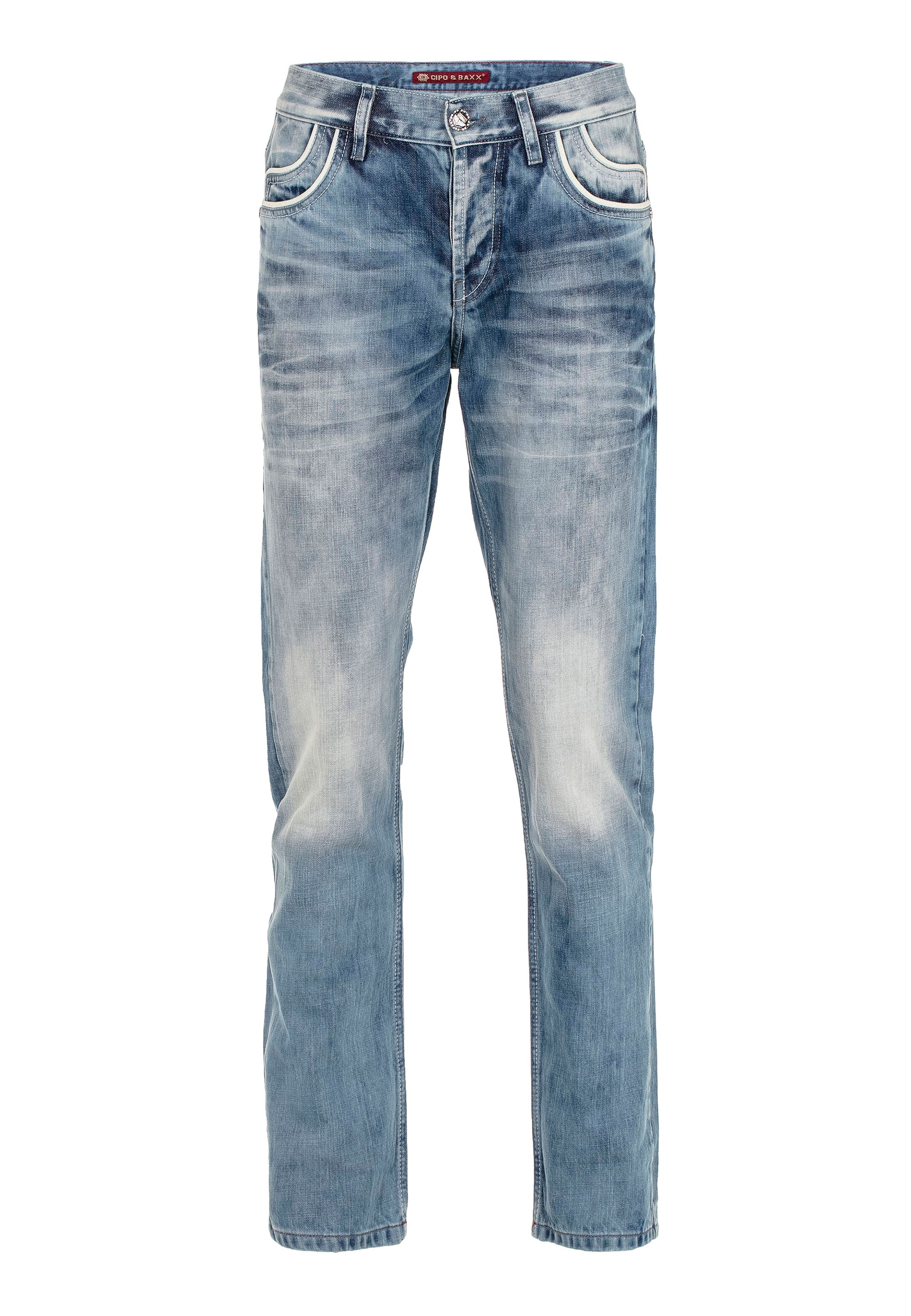 CIPO & BAXX Regular Jeans 'DENIM' in Blauw: voorkant