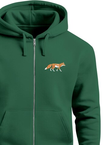 Neverless Sweatjacke 'Fuchs Polygon'‌‌‌ in Grün