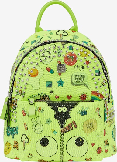 MYMO Rucksack 'Pop Eyetheme' in One Size in neongrün / dunkelgrün / rot / schwarz, Produktansicht