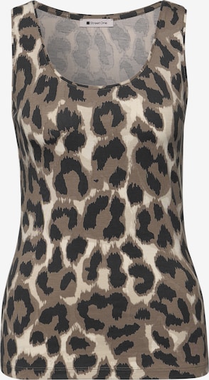 STREET ONE Toppi 'Anni' värissä beige / tummabeige / musta, Tuotenäkymä