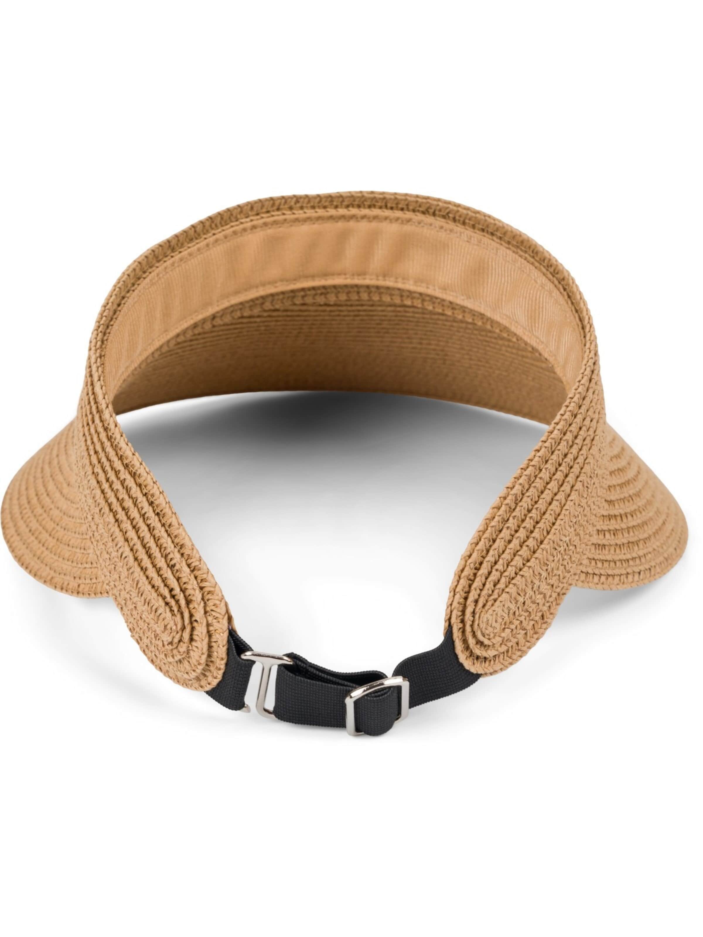 styleBREAKER Cap 'Papierstroh Visor Cap Einfarbig'‌ in Braun