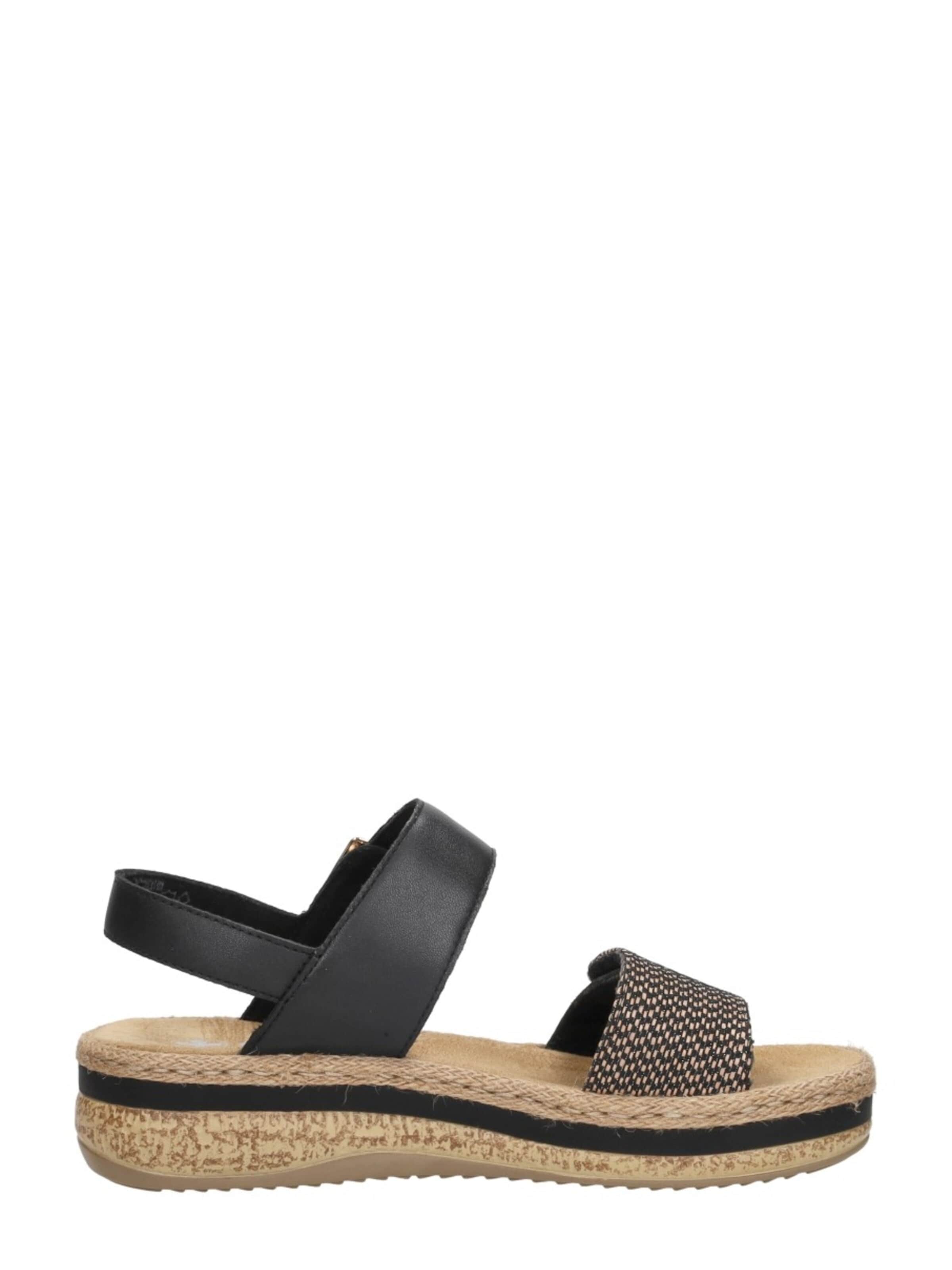 Sandales 'Sandalen Plat' Rieker en noir