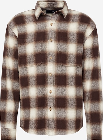 Abercrombie & Fitch Button Up Shirt in Brown: front