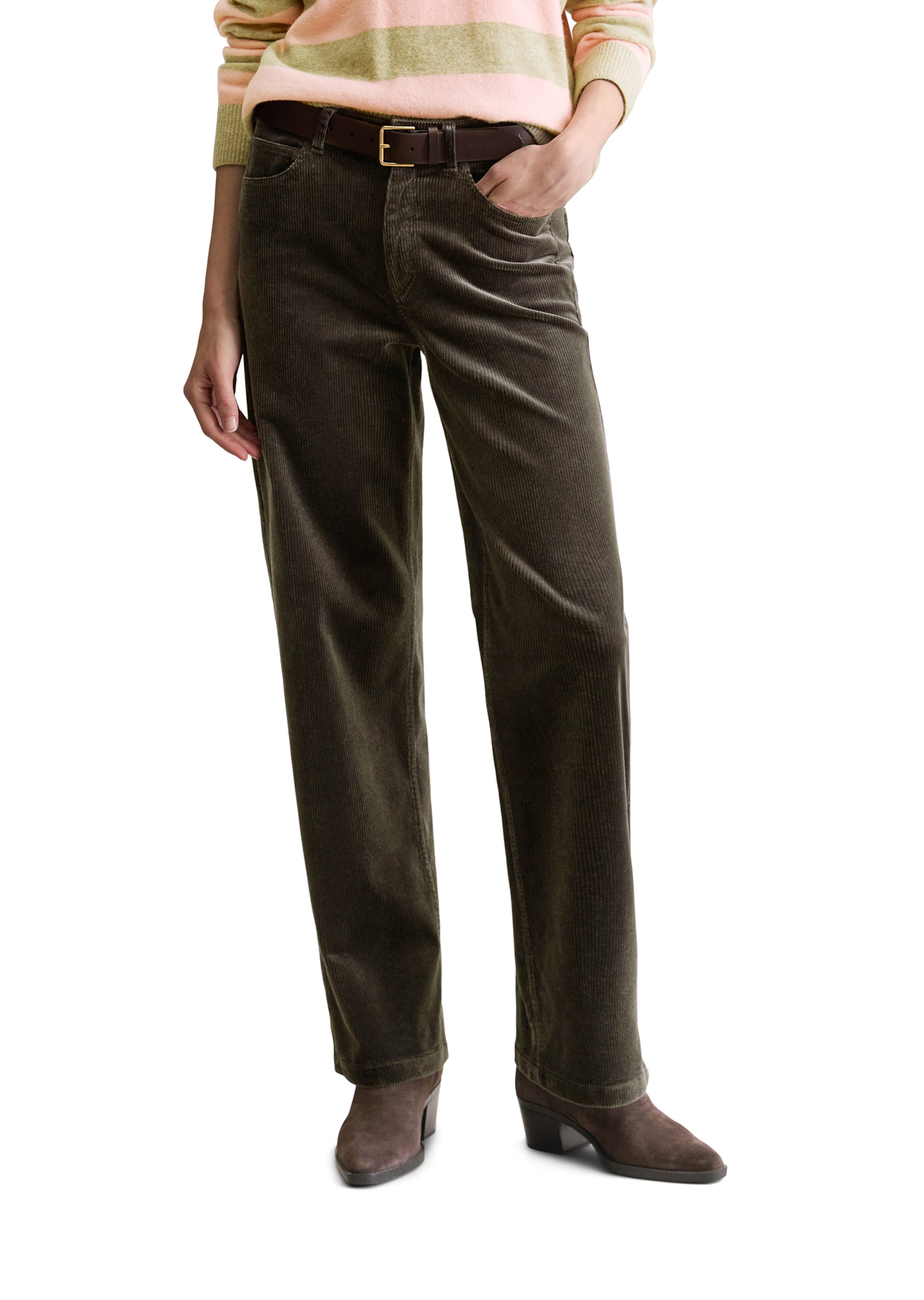 Marc O'Polo DENIM Široký strih Nohavice 'Tomma' - Sivá: predná strana