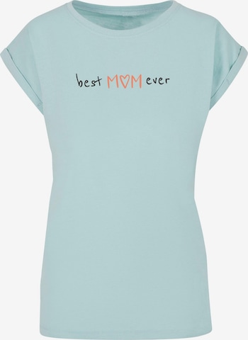 Merchcode Shirt 'Mothers Day - Best mom ever' in Blauw: voorkant