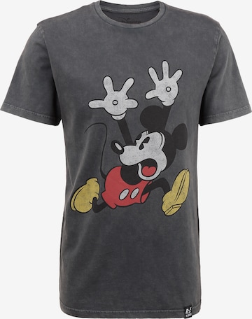 Recovered T-Shirt 'Disney Mickey Mouse Panic' in Grau: Vorderseite