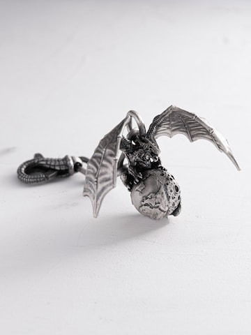 REYTEL Schlüsselanhänger 'DRACO MUNDI'‌‌ in Silber: Vorderseite