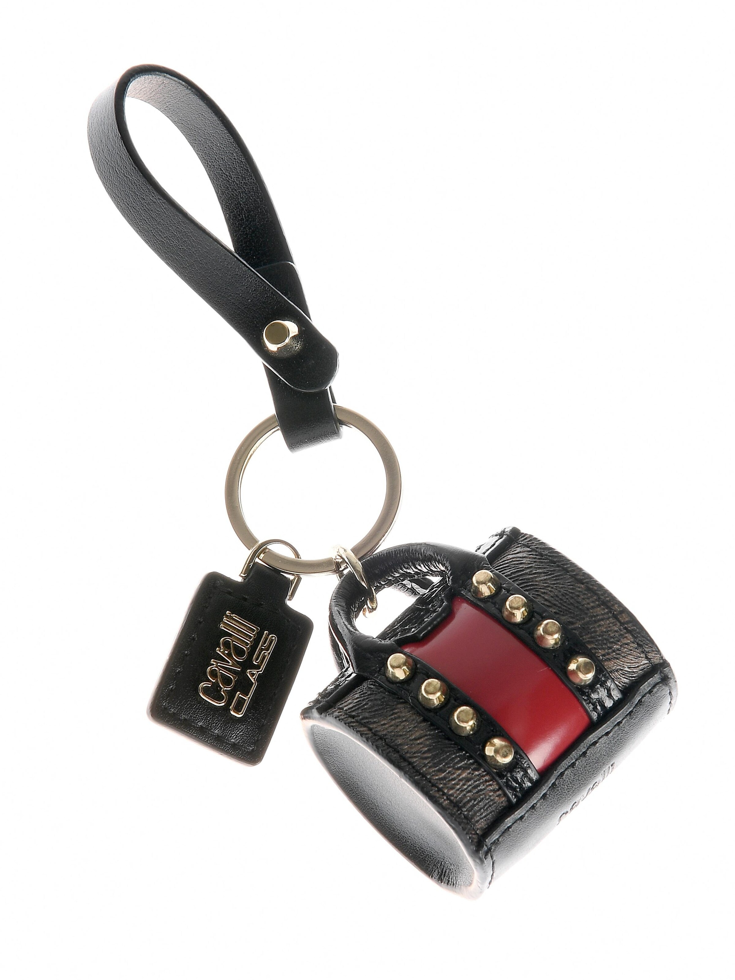 THE DRESSER Schlüsselanhänger 'Minibag-shaped red and black leather keychain Class Roberto Cavalli'‌‌ in Rot: Vorderseite
