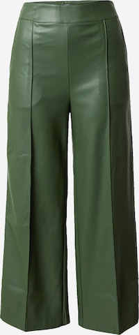 Wide leg Pantaloni con piega frontale di Warehouse in verde: frontale