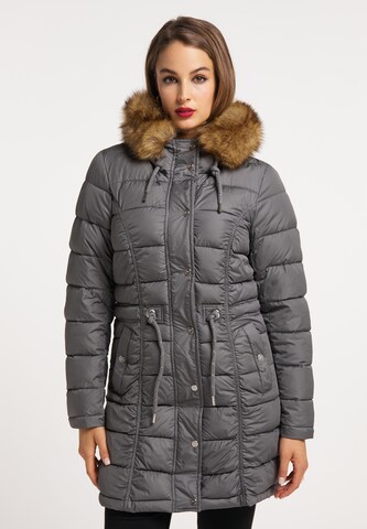 faina Winter Coat in Grey: front