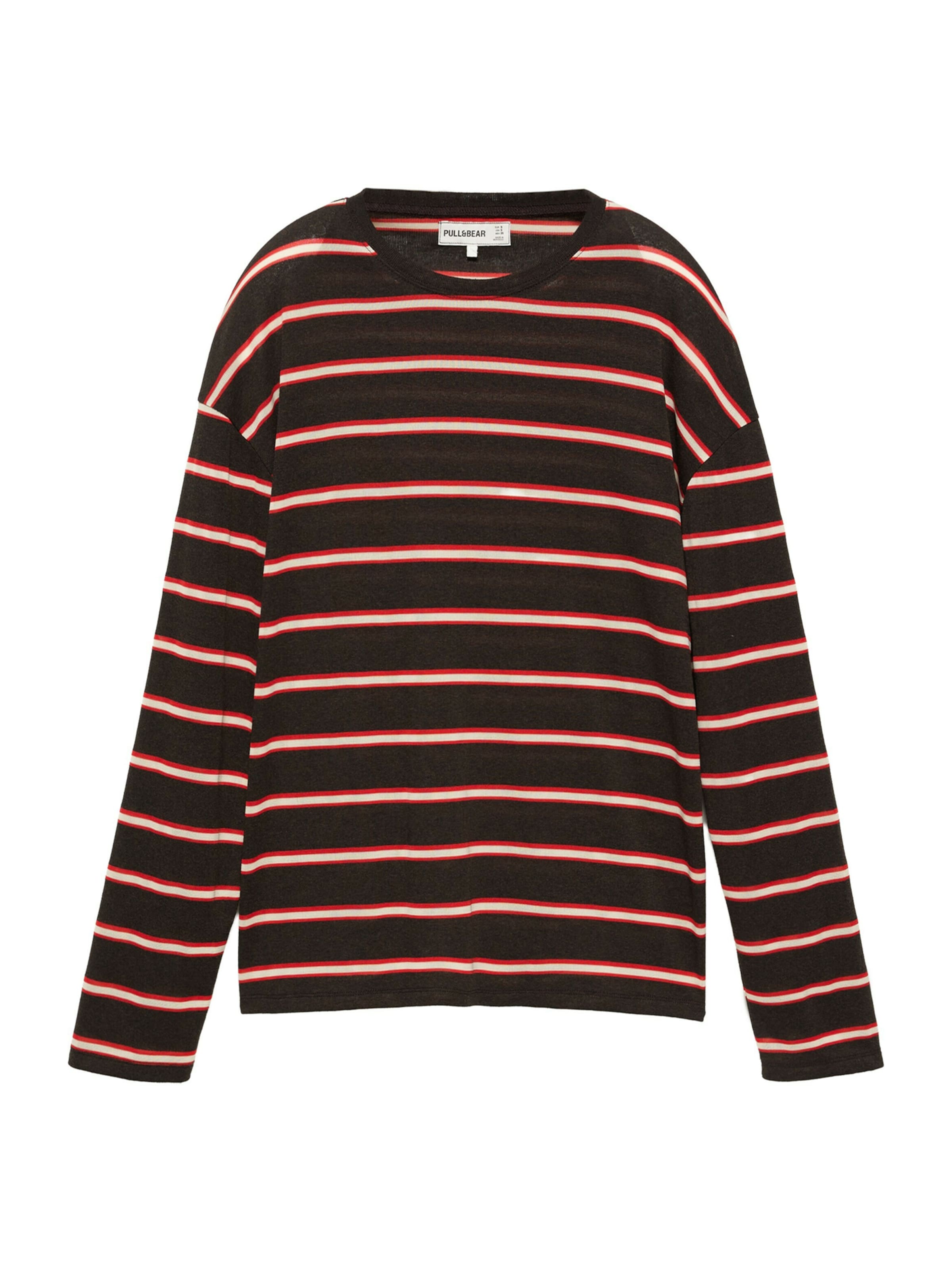 krém / piros / fekete Pull&Bear Póló - XS, Termék nézet