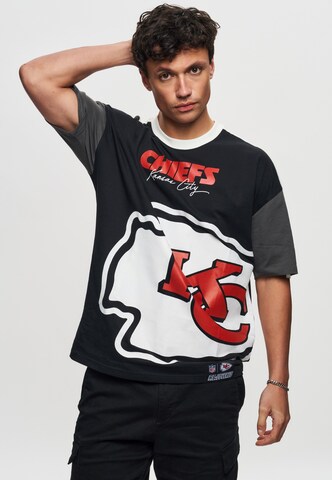 Recovered T-Shirt 'NFL Chiefs Kansas City Cut and Sew Oversized' in Schwarz