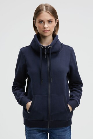 Soccx Zip-Up Hoodie in Blue: front