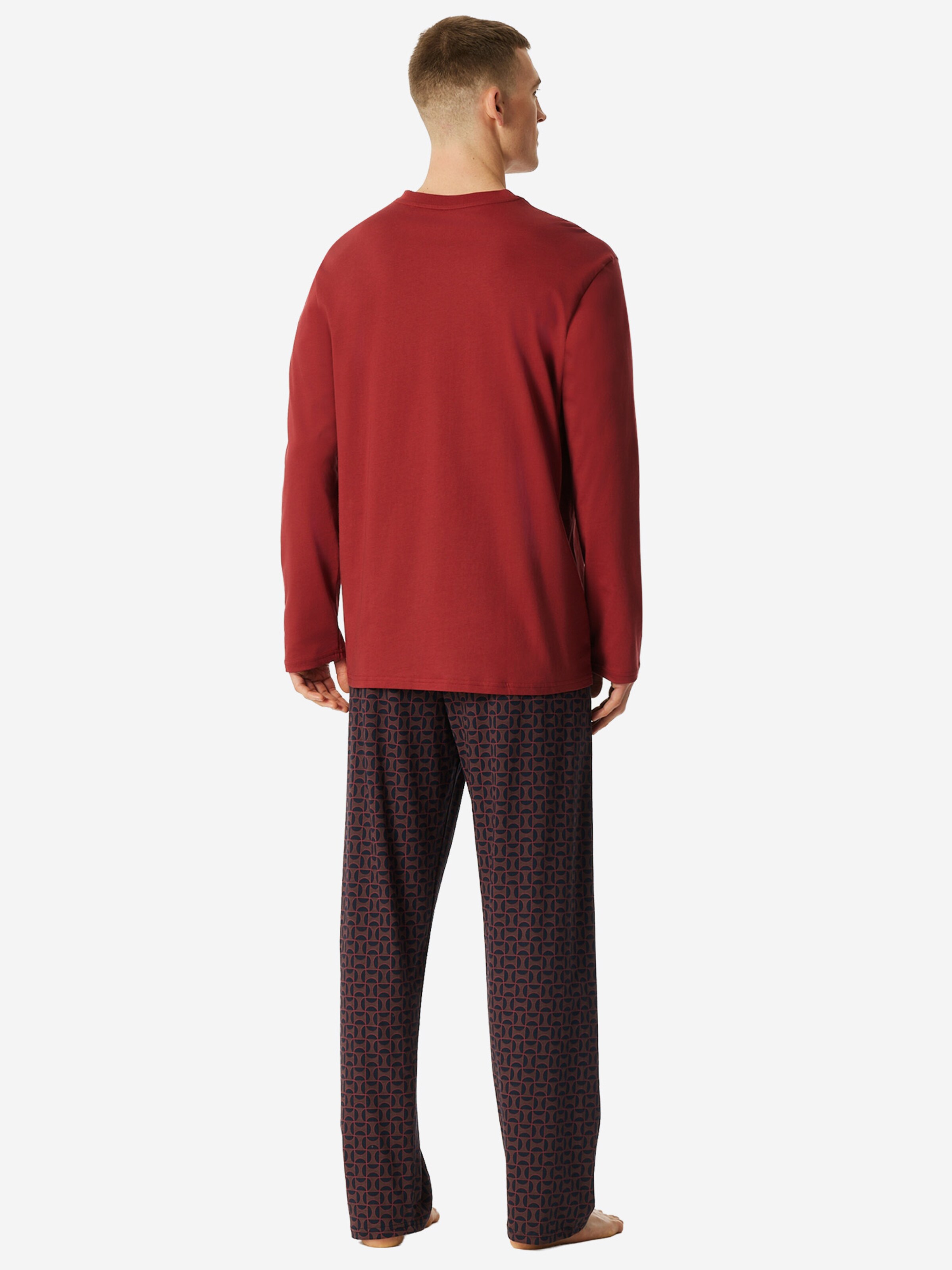 SCHIESSER - Pijama largo ' Comfort Nightwear ' en rojo