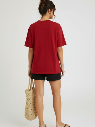 WEARABLE STORIES Shirt 'Kiss me' in Rood