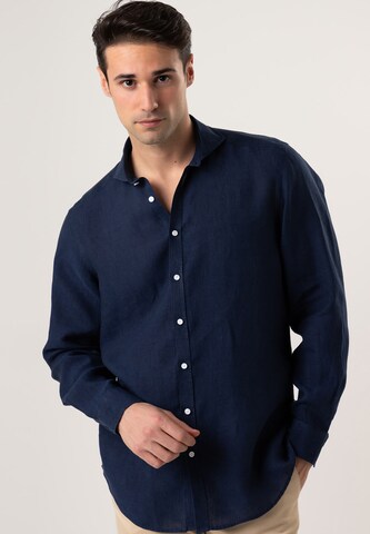 Black Label Shirt Regular Fit Hemd in Blau: predná strana
