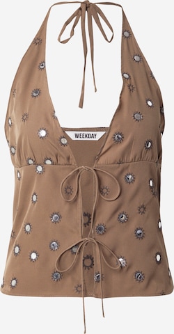 WEEKDAY Toppi 'Genas' värissä ruskea: etupuoli
