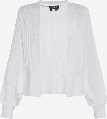 usha BLACK LABEL Knit Cardigan in White: front