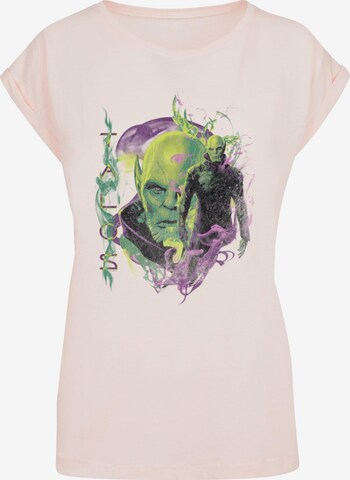 ABSOLUTE CULT Shirt 'Captain Marvel - Talos Smoke' in Roze: voorkant