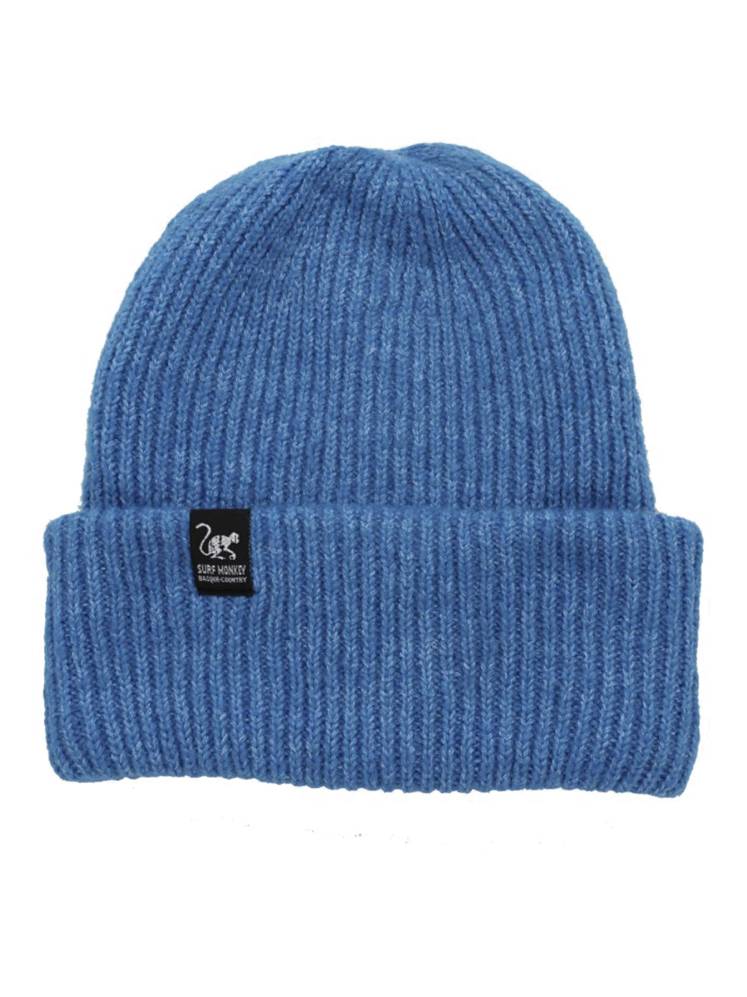 Surf Monkey Beanie in Blue: front