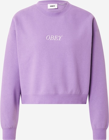 Sweat-shirt Obey en violet : devant