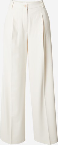 GERRY WEBER Wide leg Trousers with creases in White: front