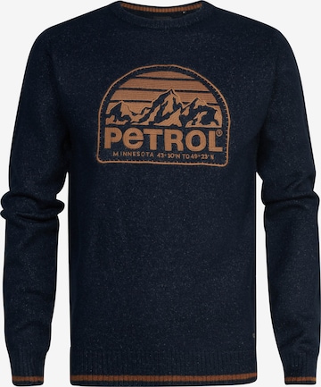 Pull-over Petrol Industries en bleu : devant