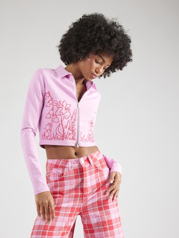 Geacă tricotată 'Mahonia' de la florence by mills exclusive for ABOUT YOU pe roz: față