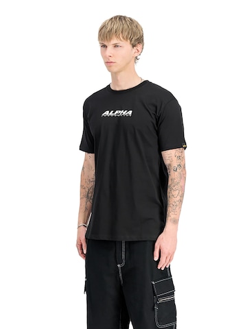 ALPHA INDUSTRIES T-shirt 'Rubber' i svart
