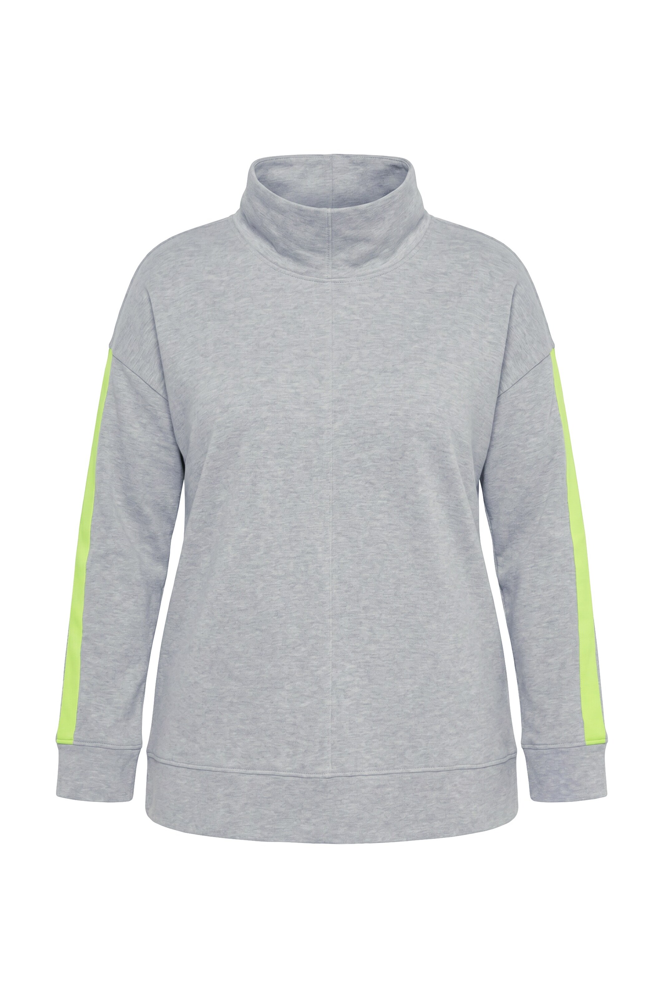 MIAMODA Sweatshirt in XL in Mottled grey / Neon green, Item view