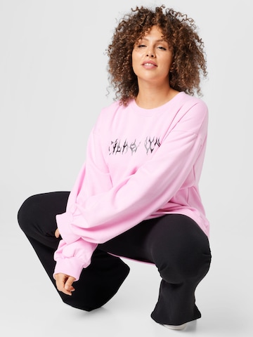 Public Desire Curve Sweatshirt in Pink