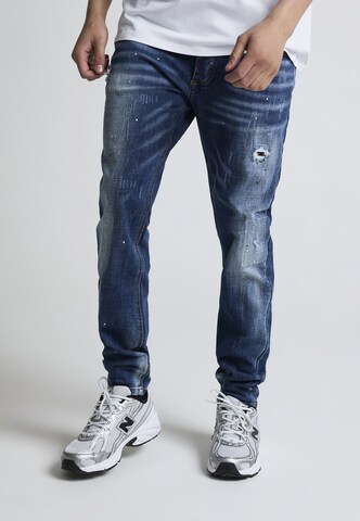 Alessandro Zavetti Slimfit Jeans 'Chiellini' in Blauw: voorkant