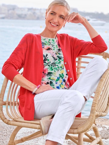 Goldner Strickjacke in Rot