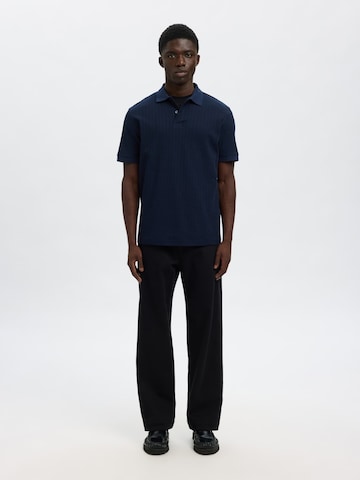 T-Shirt 'SLHLEVI' SELECTED en bleu
