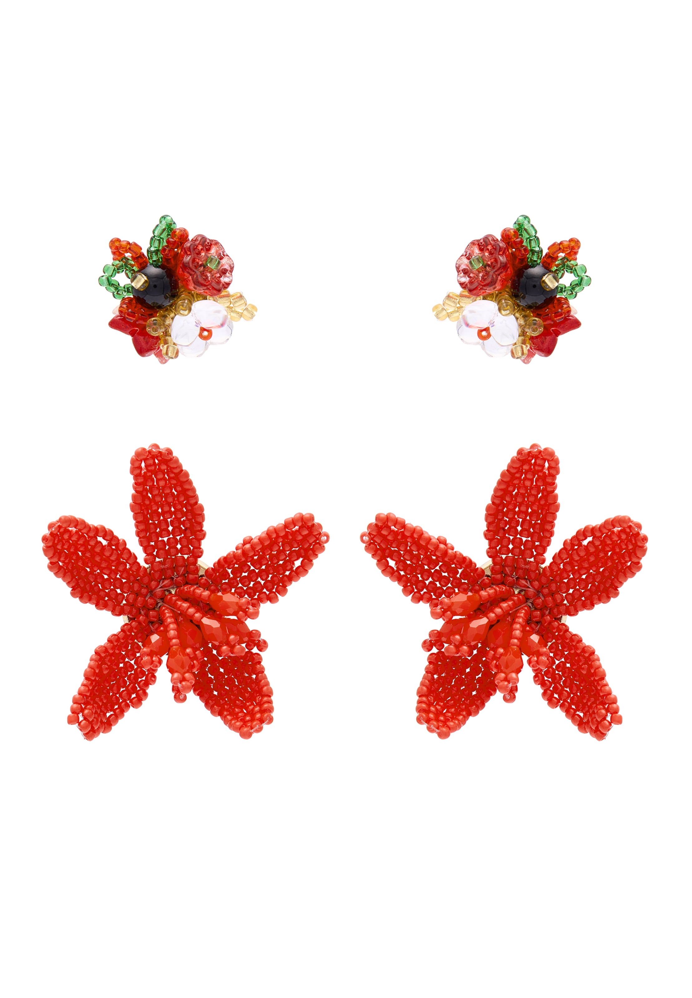 Boucles d'oreilles IZIA en rouge : devant