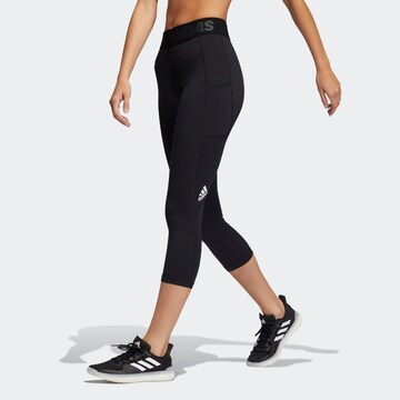 ADIDAS SPORTSWEAR Skinny Workout Pants in Black: front