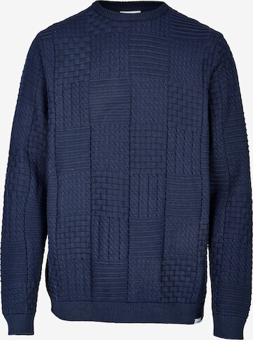 Cleptomanicx Sweater 'Blockage' in Blue: front
