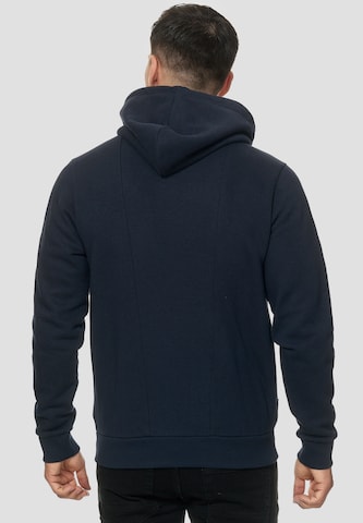 INDICODE JEANS Zip-Up Hoodie 'Elm' in Blue