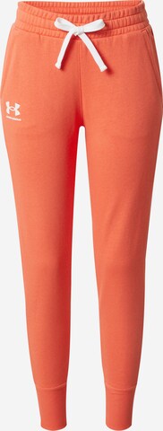 UNDER ARMOUR Tapered Sporthose 'Rival' in Orange: predná strana