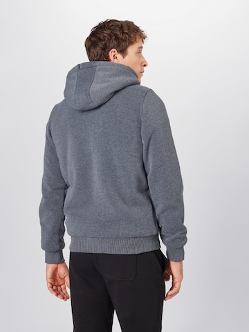 BRAVE SOUL Regular fit Sweat jacket 'ZONEC' in Grey